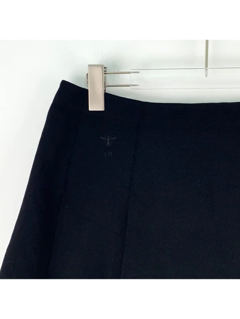 Dior Black Bee Embroidered Casual Mini Skirt